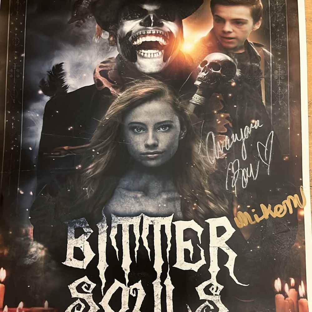 Bitter Souls poster signed by actors Avaryana Rose and Michael McKeever